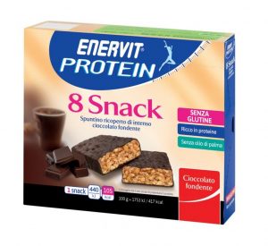 Enervit Protein Snack , spuntino ricoperto di cioccolato fondente